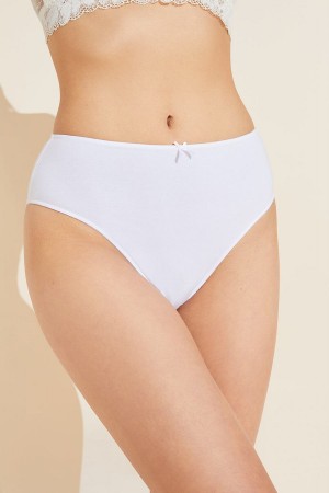 Majtki Damskie Eberjey Pima Stretch Cotton Highwaist Białe | TWB6224LK