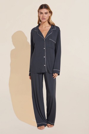 Piżama Damskie Eberjey Gisele TENCEL™ Modal Long PJ Set Jasny Szare Różowe | KHU129ID