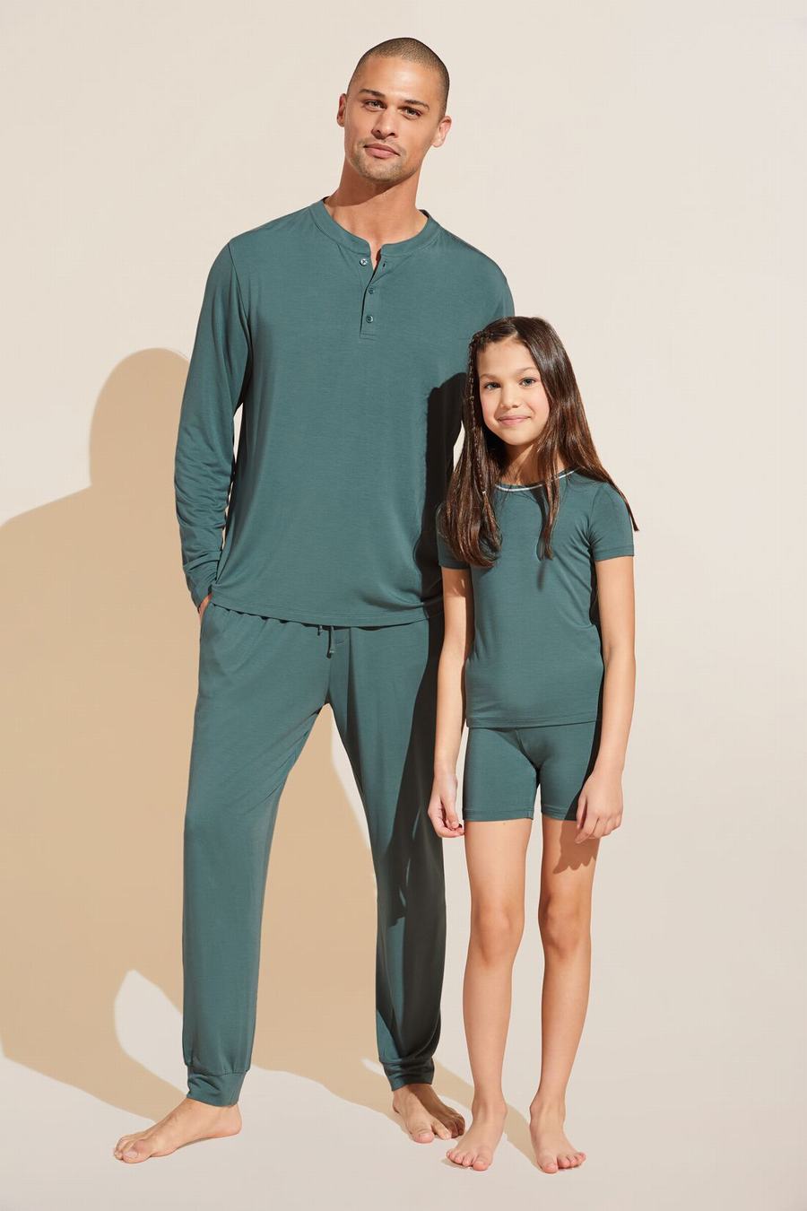 Piżama Męskie Eberjey Henry TENCEL™ Modal Long PJ Set Zielone | MUU554PT