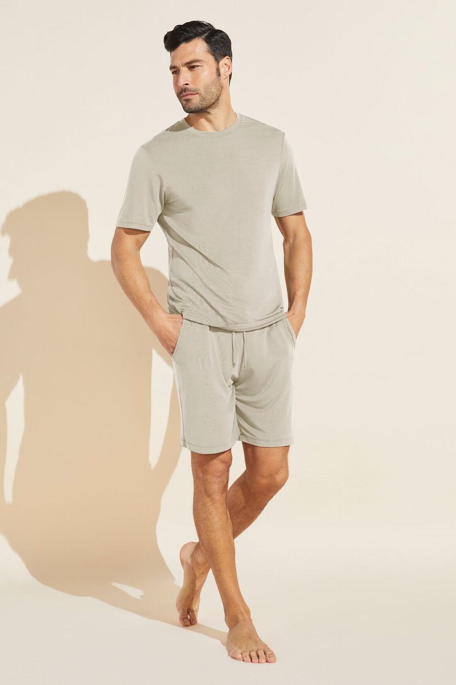 Piżama Męskie Eberjey Henry TENCEL™ Modal Short PJ Set Beżowe | XGV1581LL