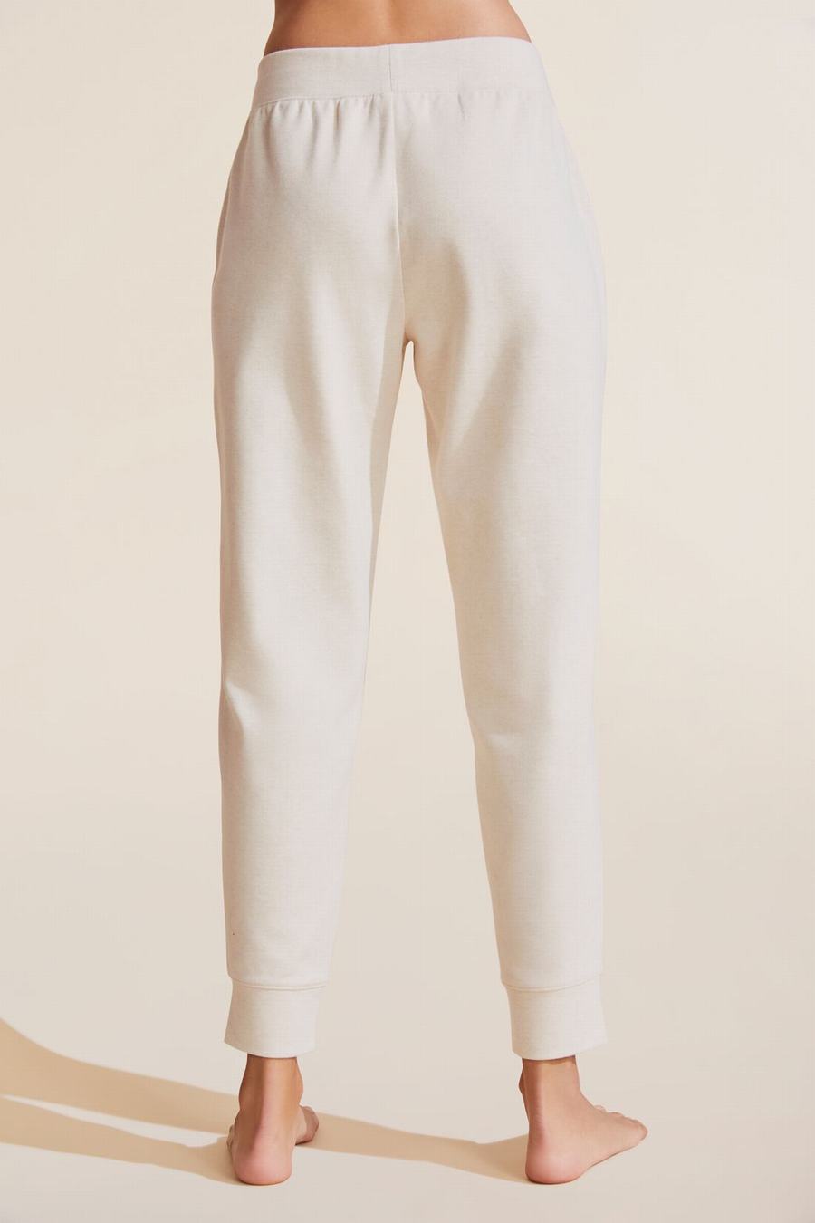 Spodnie Dresowe Damskie Eberjey Luxe Sweats Jogger Białe | TDX7636HN